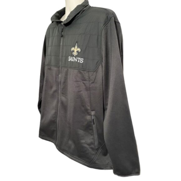 DUNBROOKE Explorer Tech Full-Zip Heather Black SAINTS Jacket - NWT Men's XL - Picture 3 of 8